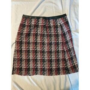 Halogen Womens Mini Skirt Half Front Zipper Textured Knit Multicolor Wool Blend